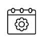 Calendar icon with gear indicating settings